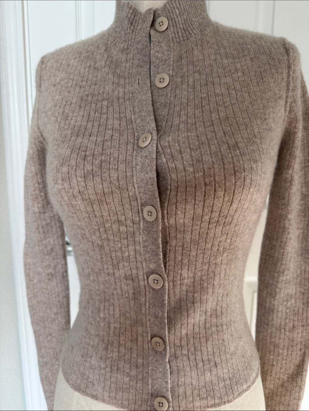 Pilcro Slim Ribbed Button Cashmere Cardigan - Picture 4 of 7